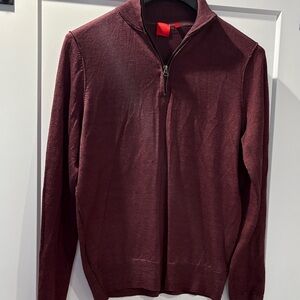 Saks Fifth Avenue Men's Maroon Zip-Up Sweater